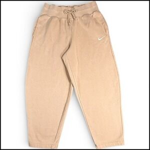 Nike Phoenix Fleece High Waisted Curve Sweatpants Women M Hemp Beige Sail Luxury